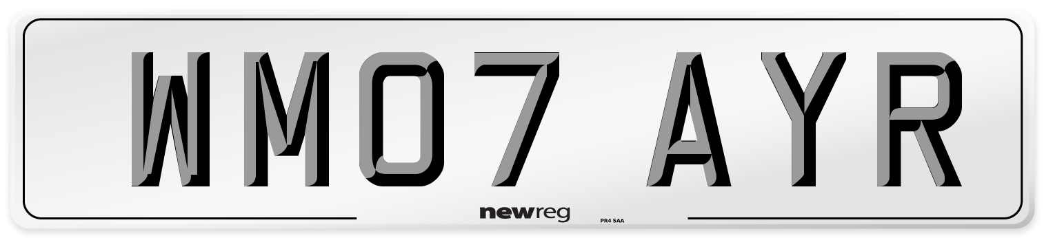 WM07 AYR Number Plate from New Reg